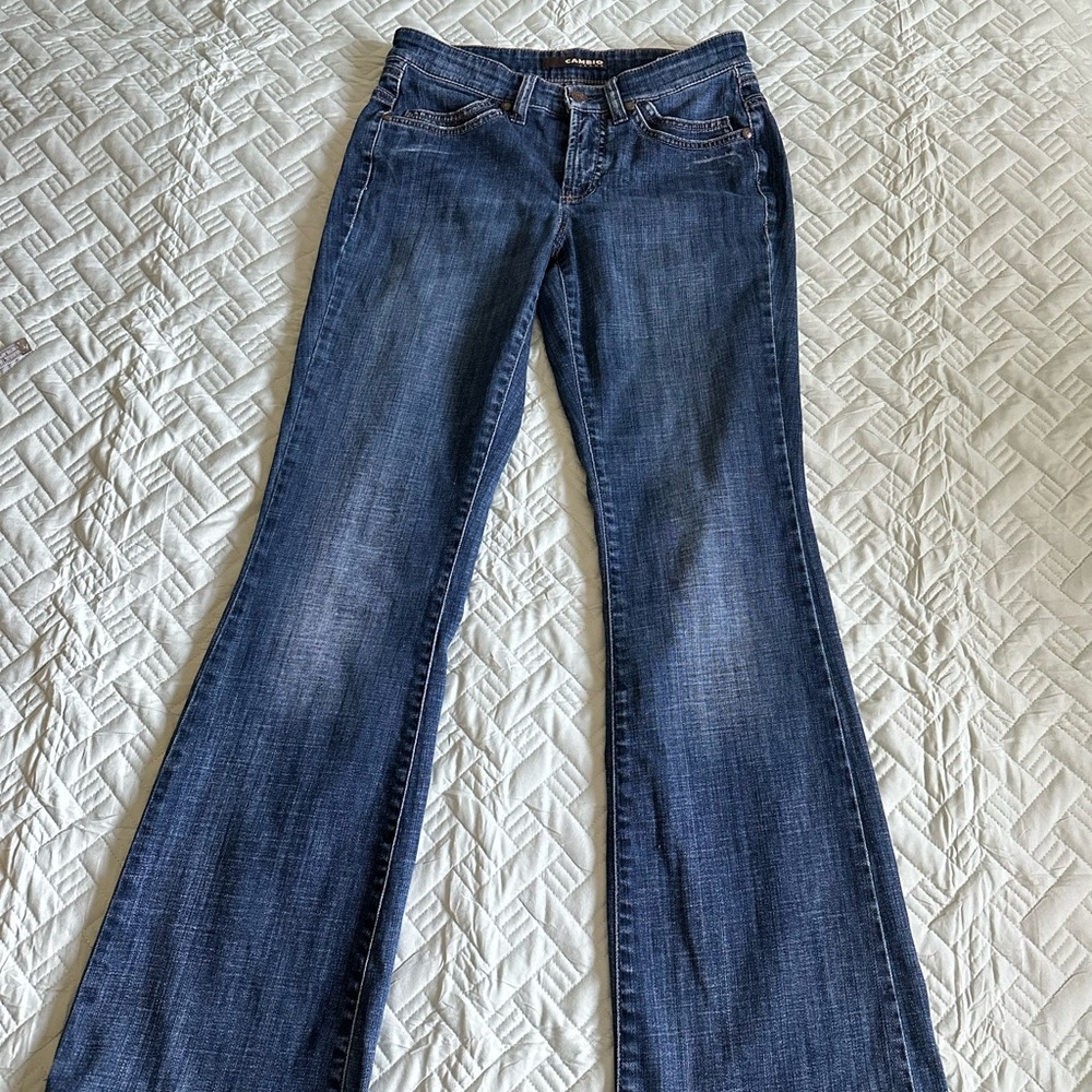 Cambio Jeans Women Size 36 Blue Stretch Denim Straight Slim Fit Mid Rise